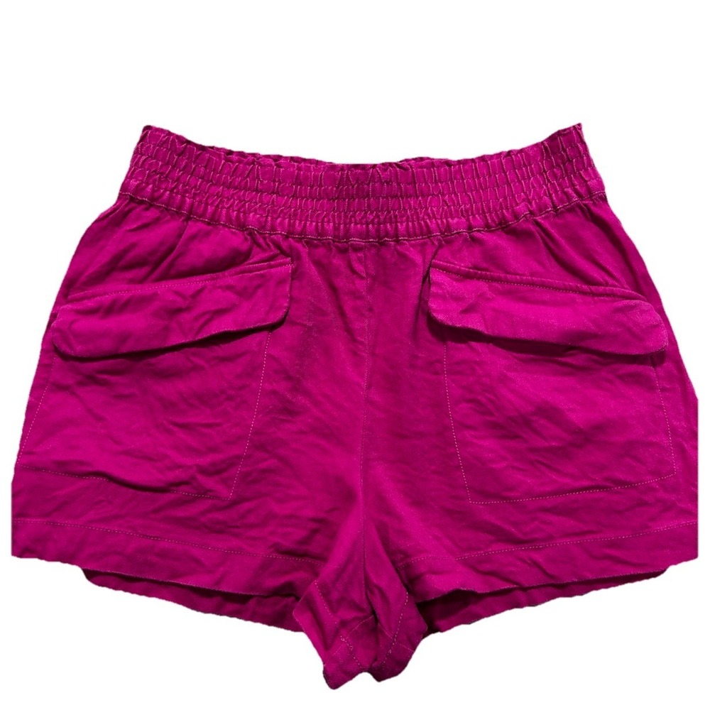 Anthropologie Maeve Women's S Linen Blend Dark Fuchsia Shorts‎